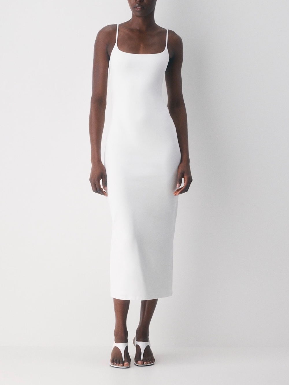 NEW babaton original contour cami maxi dress - white